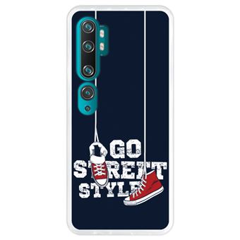 Capa Hapdey para Xiaomi Mi Note 10 - Note 10 Pro - CC9 Pro | Silicone Flexível em TPU | Design Sapatos, usar estilo de rua - Transparente