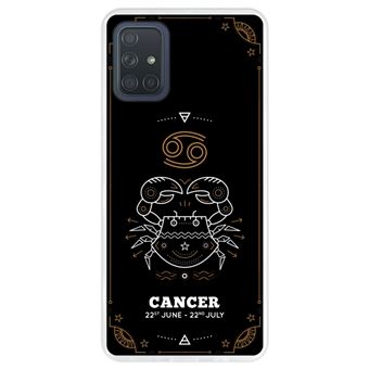 Capa Hapdey para Samsung Galaxy A71 | Silicone Flexível em TPU | Design Cancer Zodiac - Transparente