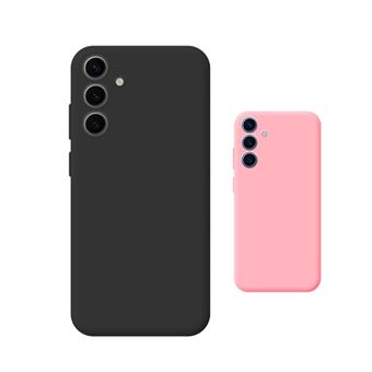 Kit 2x Capa Silicone Líquido PHONECARE para Samsung Galaxy S25 FE 5G | Preto / Rosa - 1