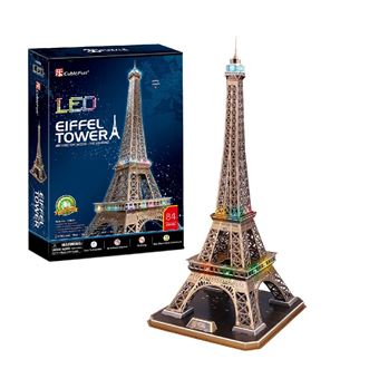 Puzzle 3D CubicFun Edifícios Eiffel Tower LED | 84 Peças - 1