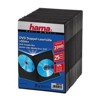 Caixa para Discos Óticos Hama DVD Slim Double-Box 25, Black | Preto - 1