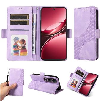 Capa FLOODKING para Vivo V50 Lite | Design Acolchoado | Couro PU Premium | Roxo - 1