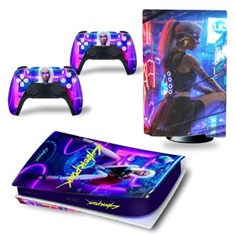 Autocolantes de Proteção HSMY para Consola Sony PS5 Edition Standard - Cyberpunk 2077 -TN-PS5Disk-4000 - 1