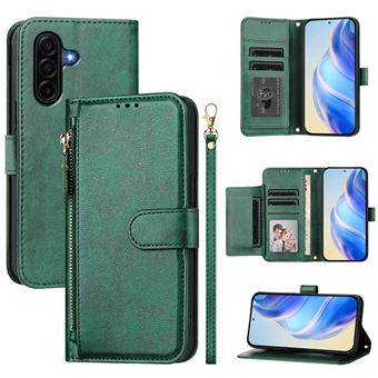 Capa FOXDOCK para Samsung Galaxy A37 | Pele PU com Fecho | Porta-Cartões | Alça de Mão | Verde - 1