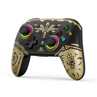 Comando Pro Controller Elite LED RGB Nanlin para NIntendo Switch Zelda-preto/amarelo - 1