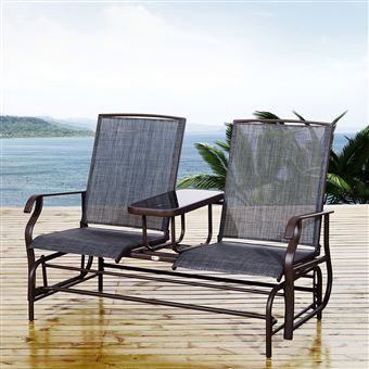 Conjunto 2 Cadeiras de Jardim Outsunny - Metal e Tubo de Textilene - 81x148x100cm - 1