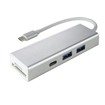 hub de interface Hama Aluminium USB 3.1 (3.1 Gen 2) Type-C 5000Mbit/s Prateado
