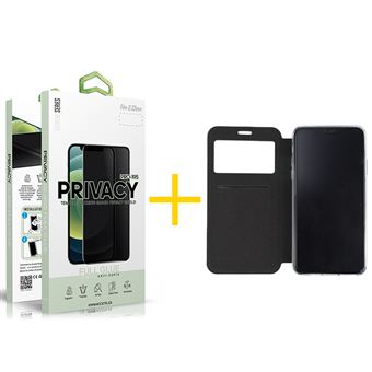 Conjunto 1 x Película de Vidro Anti-Spy + Capa skyhe para iPhone 11 Pro | Gandy Flip Cover - Preto - 1