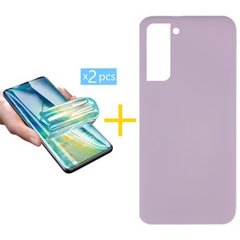 Pack Gandy 2 x Película de Hidrogel + Capa para Samsung Galaxy S23 Plus 5G Silicone Líquido - Roxo - 1