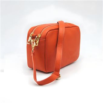 Bolsa Tiracolo SOTEIRA Roma | Couro genuíno | Laranja | 24x9x15 cm - 1