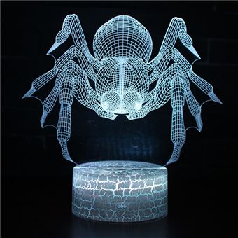 Lâmpada 3D HSMY | Infantil | Multicolorido com Controlo Remoto | Aranha | 529 - 1