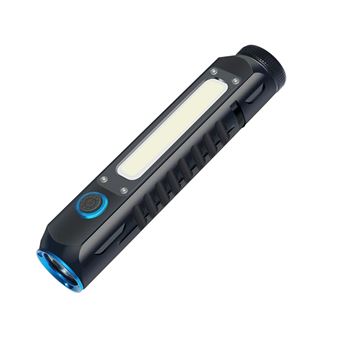 Lanterna LED Recarregável Chronos | 500LM, Magnética com 8 Modos e Luz Lateral COB à Prova D'água – Preta - 1