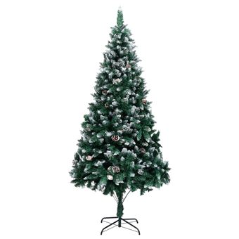 Árvore de Natal vidaXL artificial com pinhas e neve branca 210 cm - 1