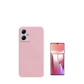 Kit Película Protectora de Hydrogel Frente + Capa Proteção Traseira Silicone GIFT4ME para Xiaomi Redmi 13C 5G - Rosa - 1
