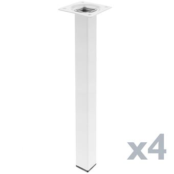 Conjunto de 4 Pés PrimeMatik para Mesas/ Armários e Móveis de Aço Branco 40cm Quadradas - 1
