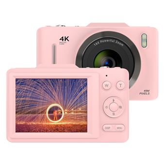 Máquina Fotográfica Compacta DUDAO H16 4K HD | 48MP | 16x Zoom | Rosa - 1