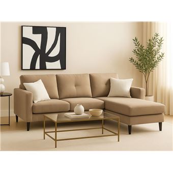 Sofá com Chaise Longue Ideia Home Design Inter | Bege - 1