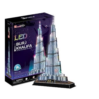 Puzzle 3D CubicFun Edifícios Burj Khalifa LED | 136 Peças - 1