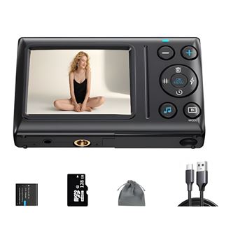 Câmara Digital SZSMART C2 | Ecrã Tátil | 128GB | Preto - 1