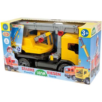 Brinquedo sobre rodas Lena GIGA TRUCKS Crane truck | Cinzento, Amarelo - 1