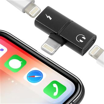 Adaptador Áudio e Carga Avizar para iPhone / iPod / iPad Preto