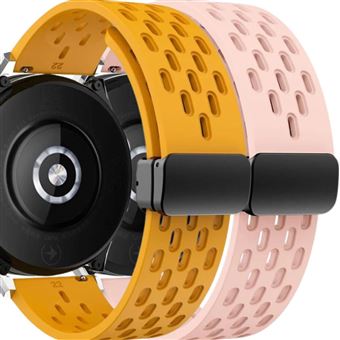 Pack Antiimpacto 2x Bracelete SnapFlow para Garmin Venu Sq 2 music Edition | Amarelo e Rosa - 1