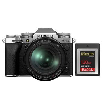 Fujifilm X-T5 Kit 16-80mm R Silver+SanDisk 128GB Extreme Pro CF CFexpress Card Type B - 1
