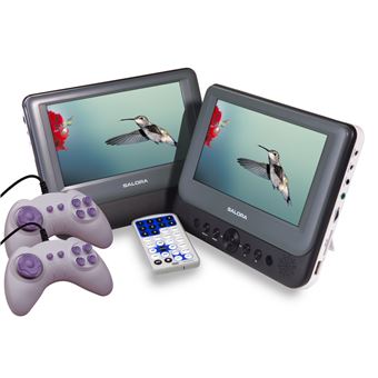 Leitor de DVD portátil Salora DVP9048TWIN | Cinzento, Branco - 1