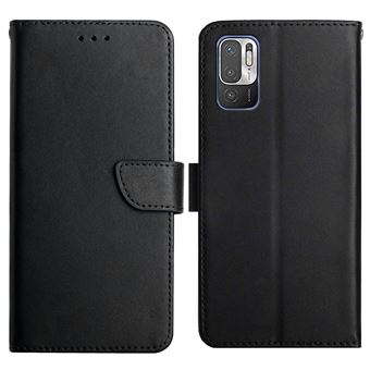 Capa magunivers de couro genuíno textura de napa com apoio preto para Xiaomi Poco M3 Pro 4G/5G/Redmi Note 10 5G/Redmi Note 10T 5G - 1