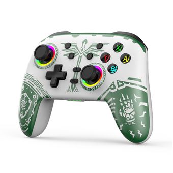 Comando Pro Controller Elite LED RGB Nanlin para NIntendo Switch Zelda-branco/verde - 1