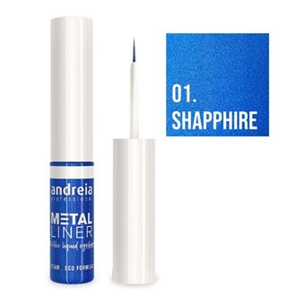 Eyeliner Líquido Andreia Metal Liner 01 Shapphire - 1