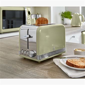 Torradeira Swan Retro Vintage ST19010CNEU | Fatias Largas | 2 Fatias | 3 Funções | 6 Níveis | 800W - Verde - 1