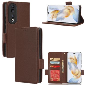 Capa FOXDOCK para Honor 90 | Prova de Choque | Magnética| TPU | Suporte para Cartão | Castanho - 1