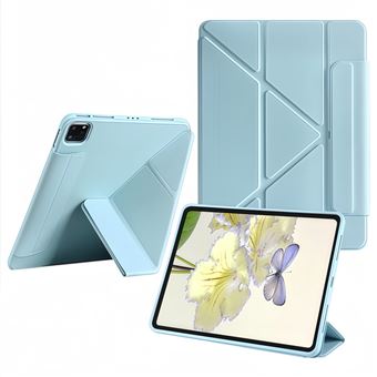 Capa Protetora com Suporte Dobrável Anti-Impacto e Anti-Risco em TPU V-REEL para iPad Mini6/Mini7 (A17Pro) - QT15 - Azul - 1