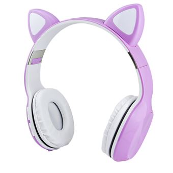 Auscultadores Wireless NewScience A-626 Cat Ear - Roxo - 1