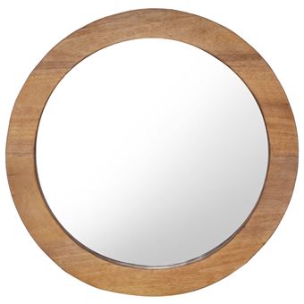 Espelho de Parede vidaXL redondo 60 cm madeira de teca - 1