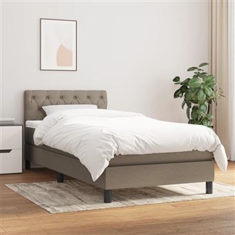 Cama com molas e colchão vidaXL | 80x200 cm | tecido castanho-acinzentado - 1