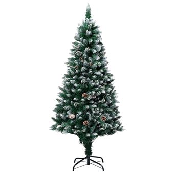 Árvore de Natal vidaXL artificial com pinhas e neve branca 180 cm - 1