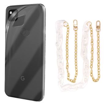 Capa Cristal com Cordão Corrente Antiimpacto Branco para Google Pixel 4A 4G - 1