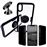Kit Película 5D Anti paraSpy + Capa 3x1 Clear + Suporte Magnético Carro Phonecare para Iphone XR Preto_0