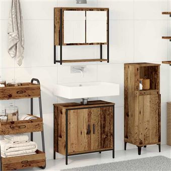 Conjunto de Móveis para WC vidaXL | 2 Peças | Castanho | 60 x 30 x 60 cm - 1