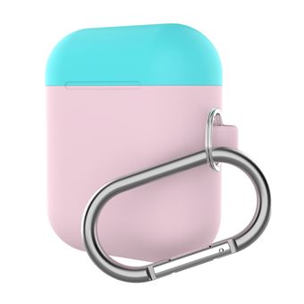Capa silicone bicolor WISETONY para Apple AirPods 1 / 2 Rosa e Verde - 1