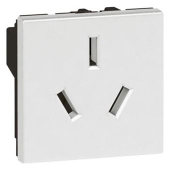 Tomada Legrand Arteor 2 Pole + Earth 10A Chinese Type Shuttered Socket Outlet 2 Module White | Branco - 1