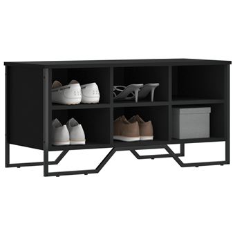 Sapateira vidaXL | 90x38x45,5 cm | derivados de madeira preto - 1
