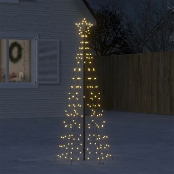 Árvore de Natal LED com Spikes vidaXL | 220 LEDs Branco Quente 180 cm - 1