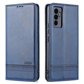 Capa PU AZNS magnética com apoio azul escuro para Vivo S10e/V23e 4G - 1