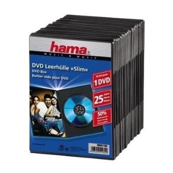 Caixa para Discos Óticos Hama DVD Slim Box 25, Black | Preto - 1