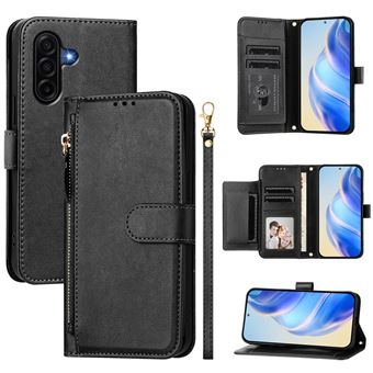 Capa FOXDOCK para Samsung Galaxy A37 | Pele PU com Fecho | Porta-Cartões | Alça de Mão | Preto - 1