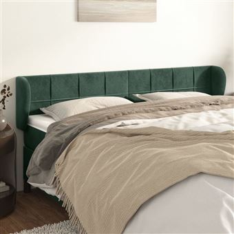 Cabeceira de Cama com Abas vidaXL | Veludo | 163x23x78/88cm | verde-escuro - 1