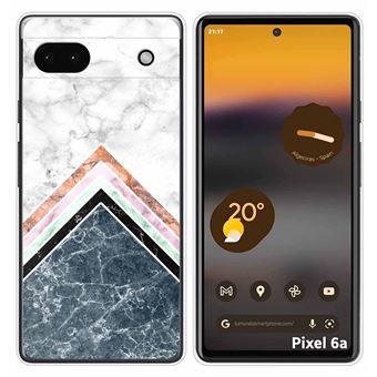 Capa Tumundosmartphone Silicone para Google Pixel 6A Marble design 05 Desenhos - 1